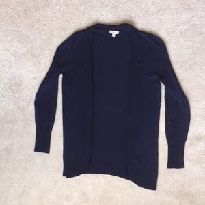 Navy open front cardigan